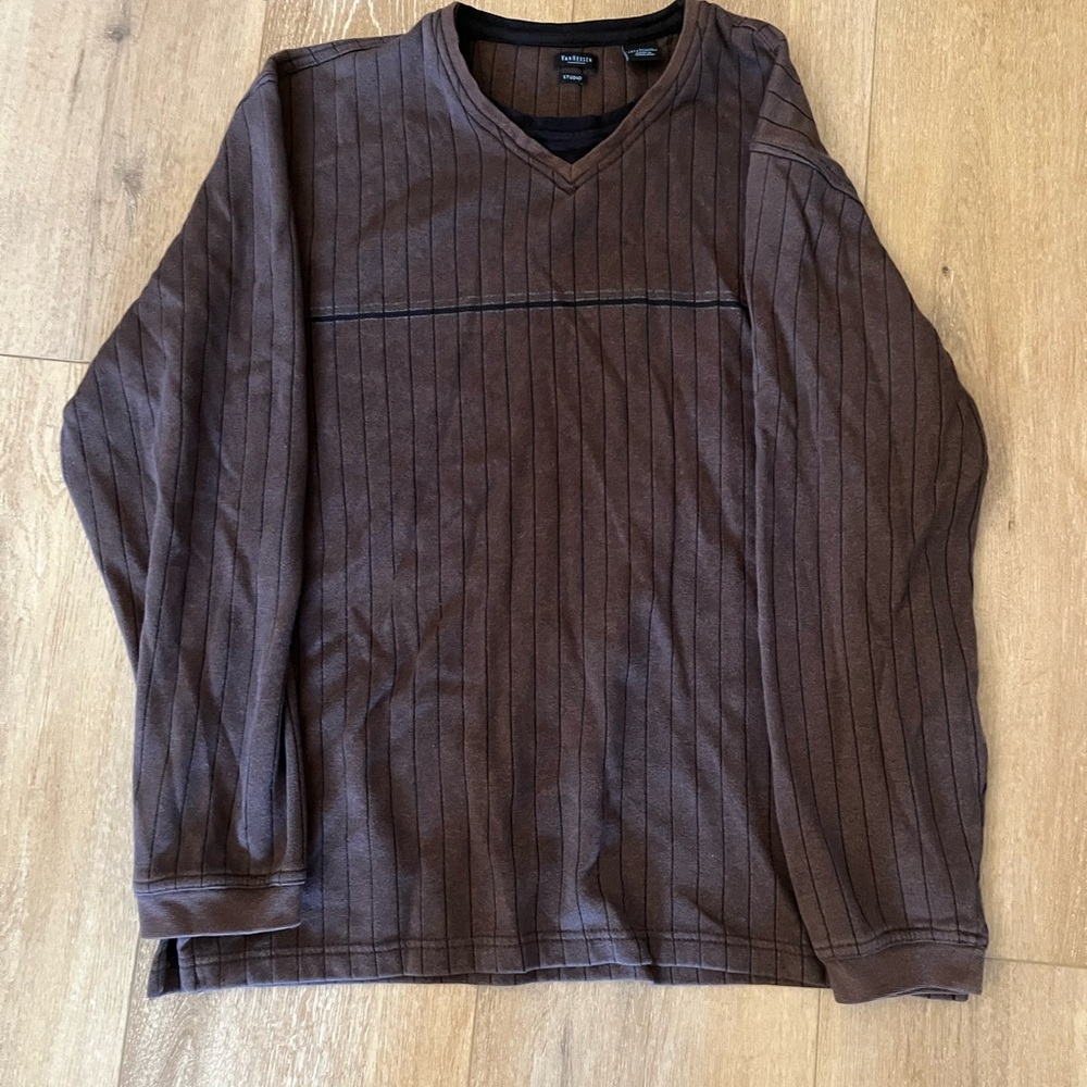 Brown striped long sleeve vintage sweater